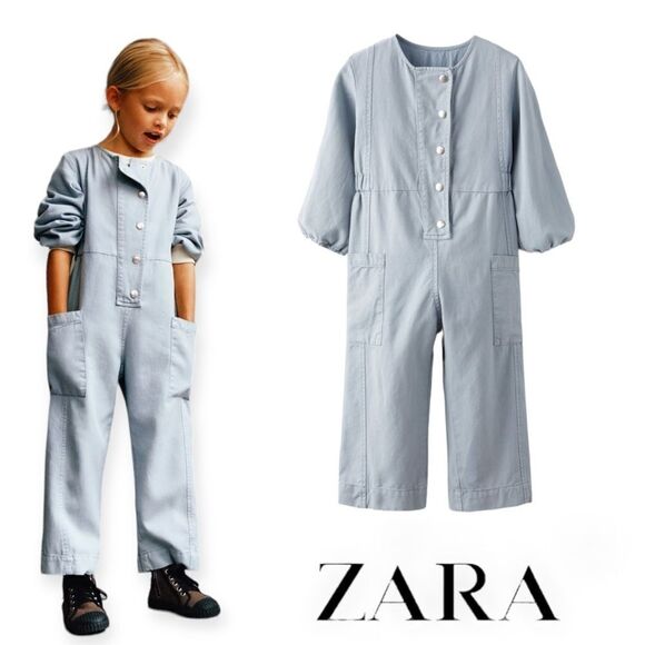 ZARA Kids | Blue/Steel | UTILITY JUMPSUIT - Picture 1 of 5